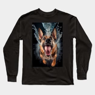 Dog in Water #3 Long Sleeve T-Shirt